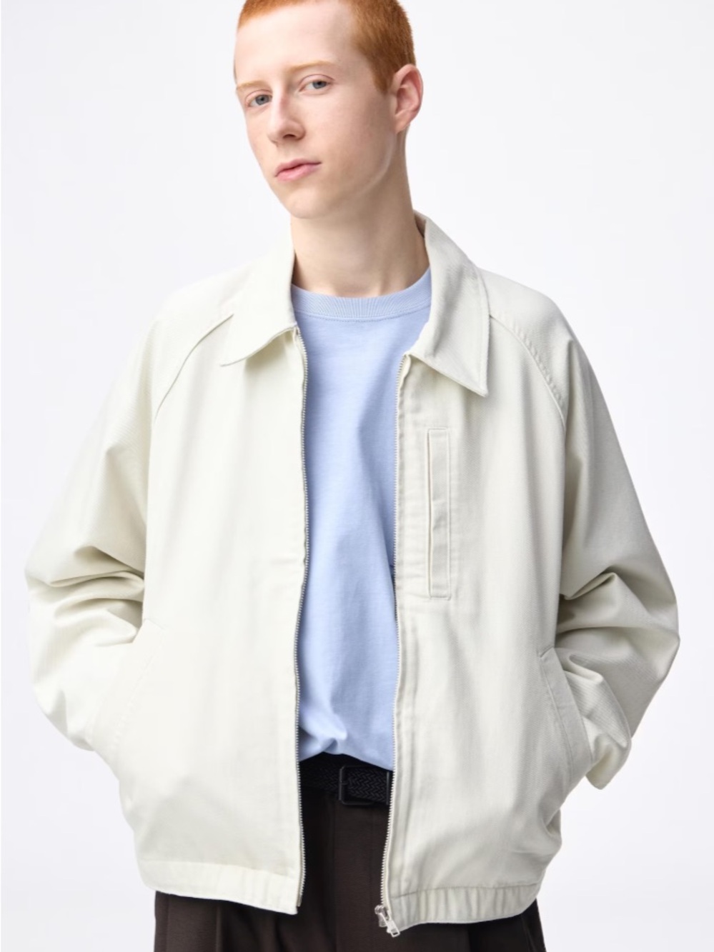 GU JAPAN 100% cotton Classic White Zip-Front Jacket (BESTSELLING) BNWT
